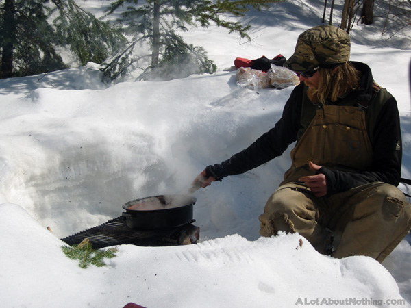 Fraser making lunch