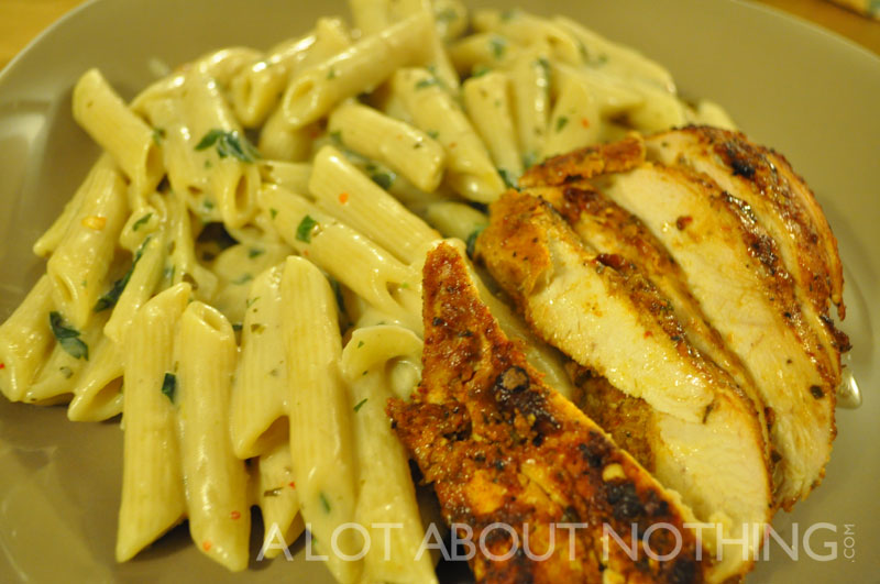 Jerk Chicken with Penne Pasta in a Cream Sauce