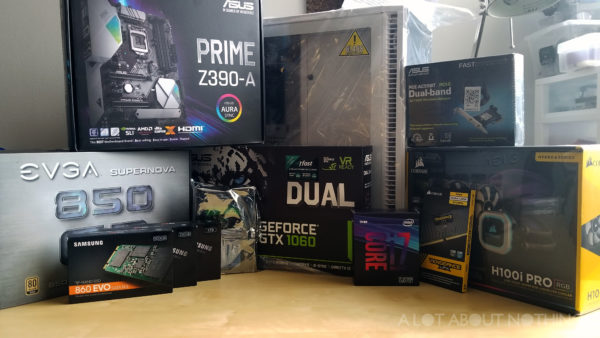 All the components I purchased for my first PC build. 