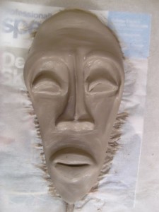 My tribal mask project - waiting to dry